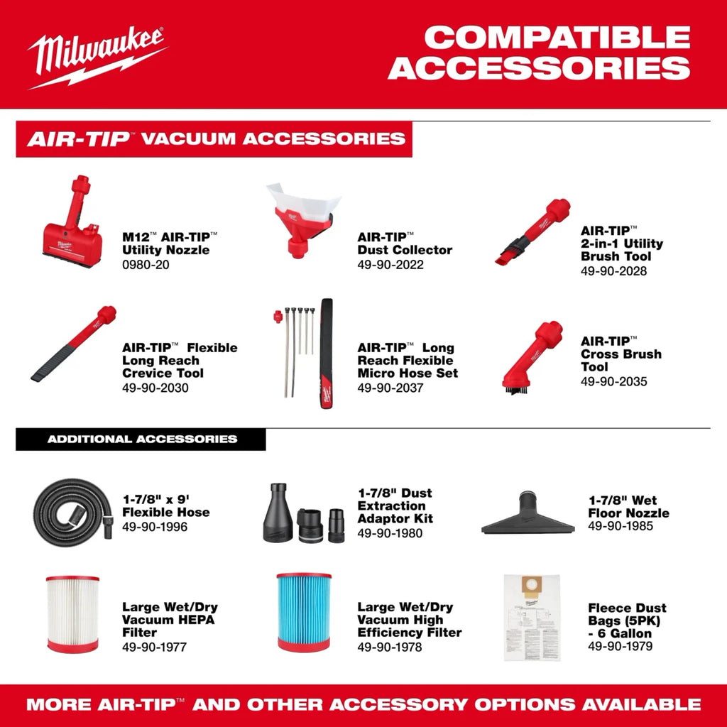 Milwaukee Tool M18 FUEL NEXUS 6 Gallon Wet/Dry Vacuum w/ PACKOUT Compatibility w/ FREE Batt