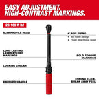 PREORDER: Milwaukee Tool 3/8 Inch Drive Click Torque Wrench 20-100 ft-lbf