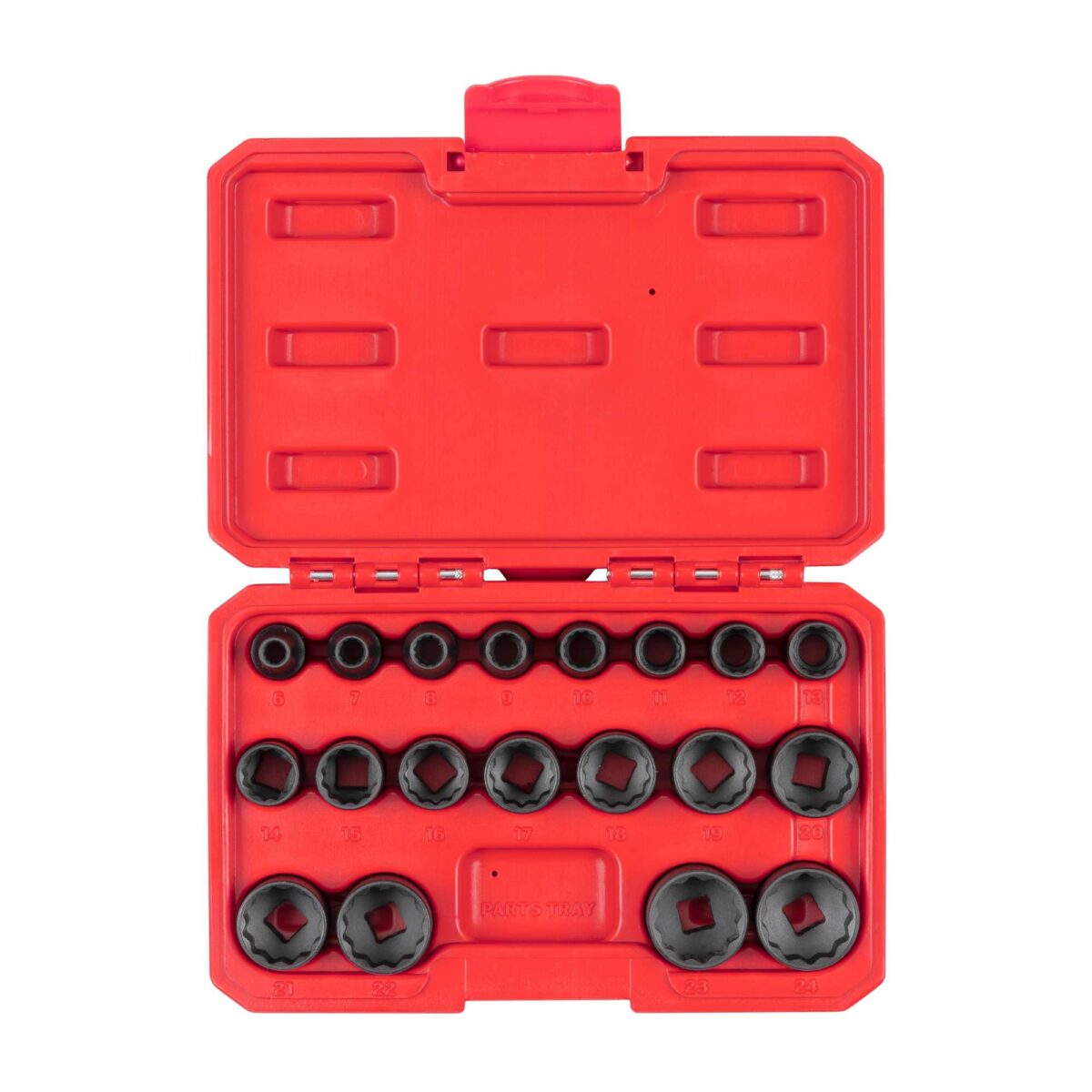 TEKTON 3/8 Inch Drive 12-Point Impact Socket Set with Case, 19-Piece (6-24 mm) | SID91306