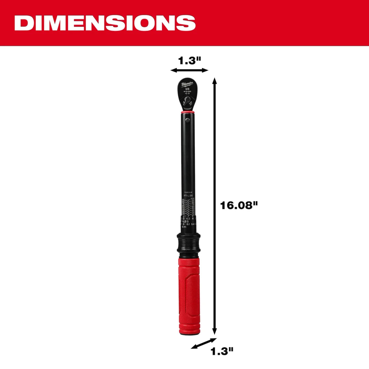 PREORDER: Milwaukee Tool 3/8 Inch Drive Click Torque Wrench 20-100 ft-lbf
