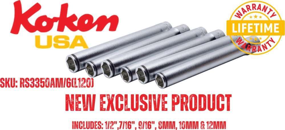 Exclusive 6 PC. Extra Deep Nut Grip Socket Set Main image