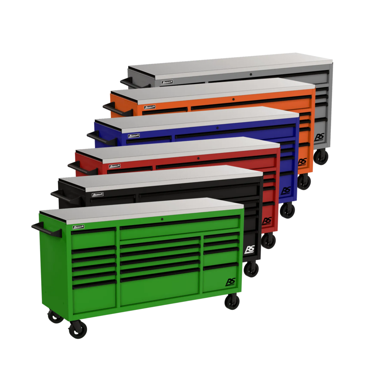 Homak Manufacturing 72 Inch RS Pro Roller Cabinet Stainless Steel Top Main image