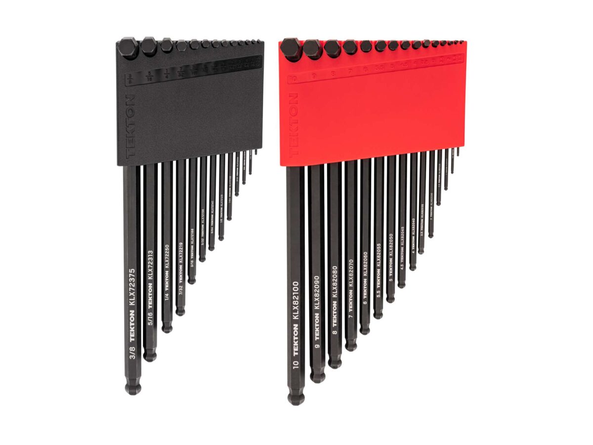 TEKTON Ball End Hex L-Key Set with Holders, 28-Piece (0.050-3/8 in., 1.3-10 mm) | KLX91302 Main image