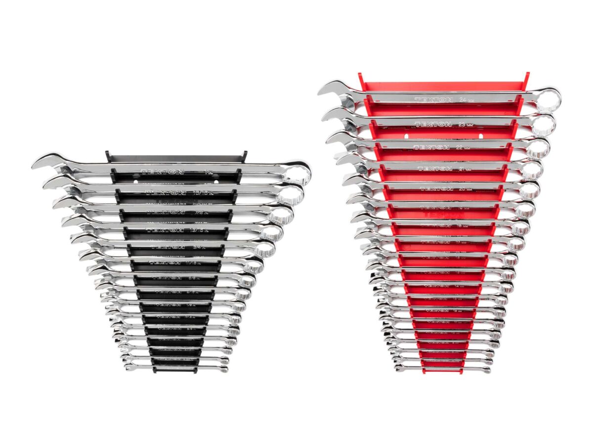 TEKTON Combination Wrench Set with Racks, 34-Piece (1/4-1 in., 6-24 mm) | WCB91301 Main image