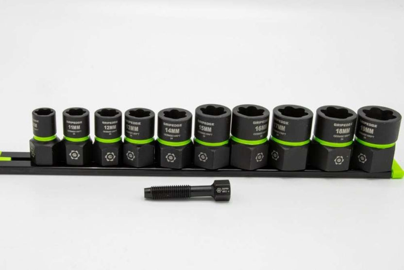 10-PC 3/8" Drive Metric RPT Socket Extractor Set 10-19MM (No Skips) Secondary image