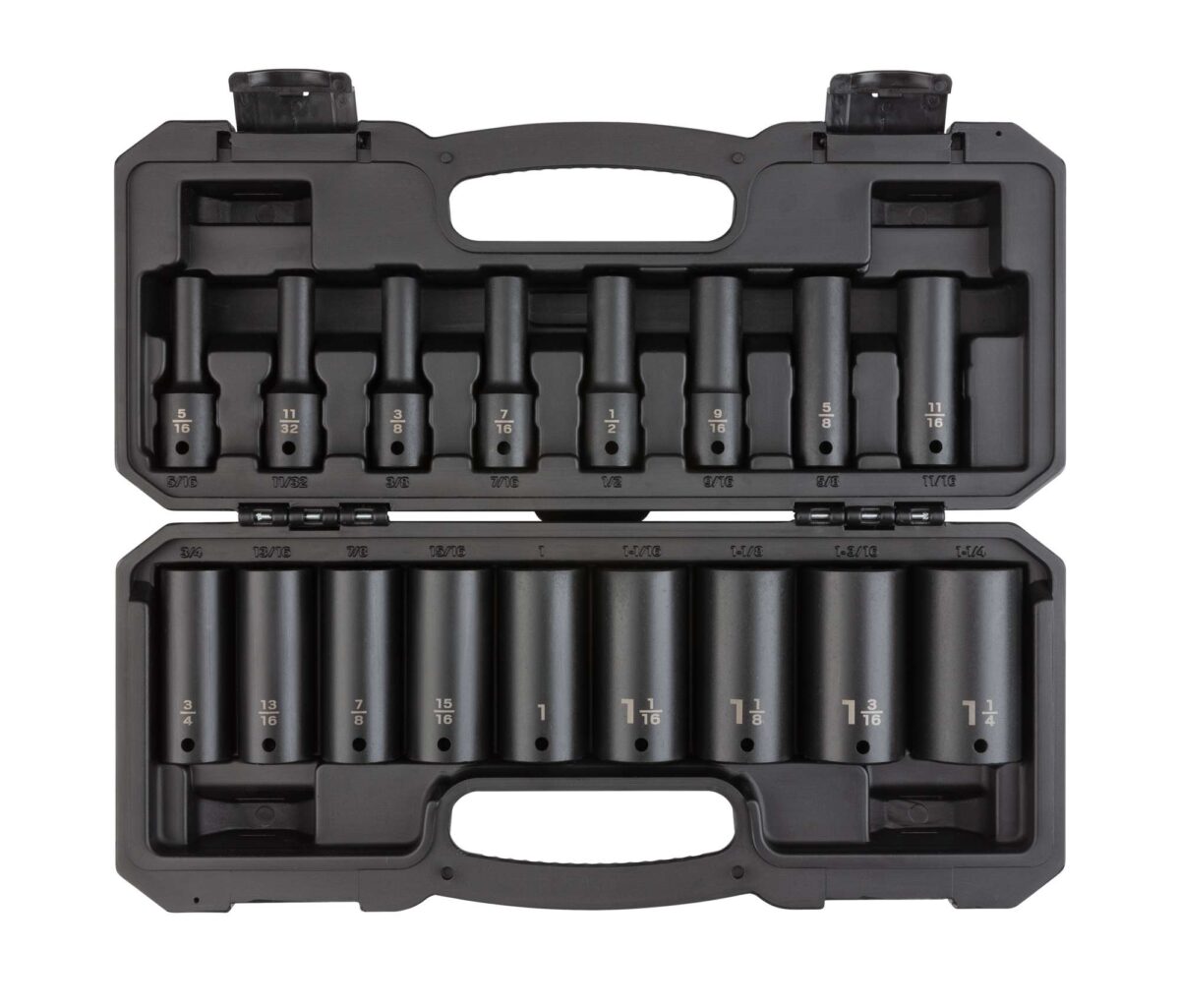 TEKTON 1/2 Inch Drive Deep 6-Point Impact Socket Set with Case, 17-Piece (5/16 - 1-1/4 in.) | SID92305