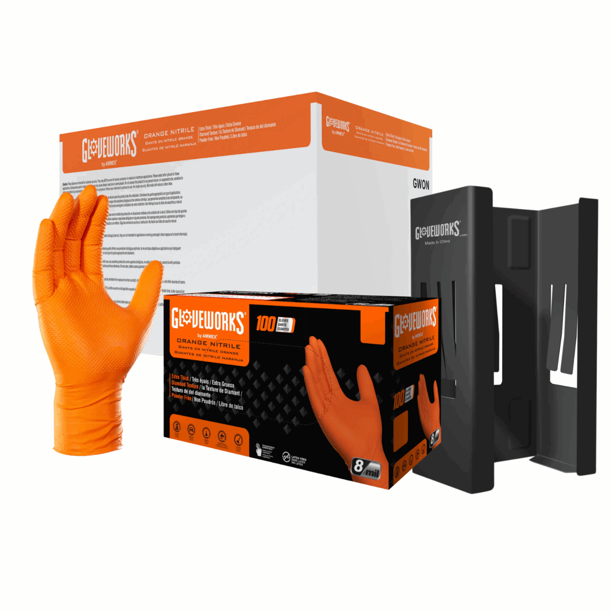 Gloveworks HD Orange Nitrile Gloves Main image