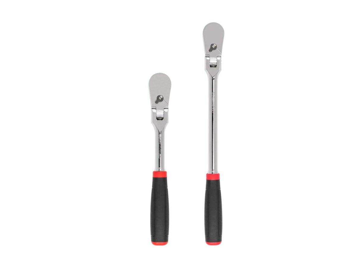 TEKTON 1/2 Inch Drive Flex Head Comfort Grip Ratchet Set, 2-Piece (10-1/2, 14 in.) | SRH92202
