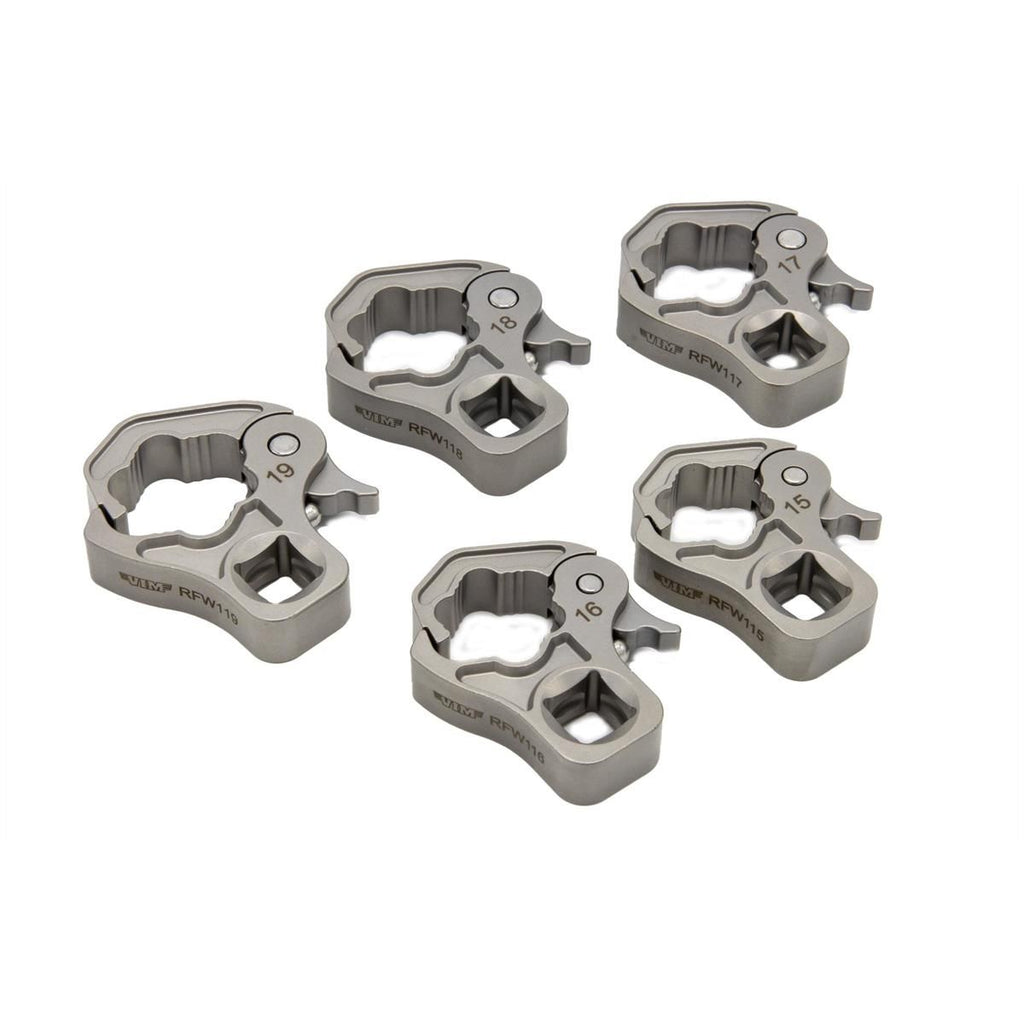 VIM Tools 5 Piece 3/8 Inch Drive Ratcheting Flare Nut Set (15, 16, 17, 18, 19 mm)