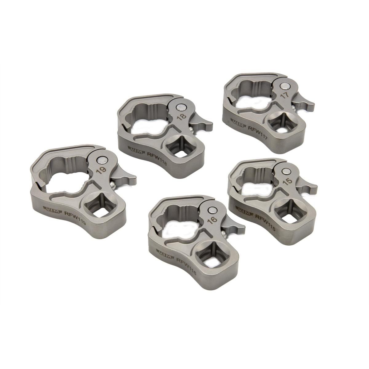 VIM Tools 5 Piece 3/8 Inch Drive Ratcheting Flare Nut Set (15, 16, 17, 18, 19 mm)