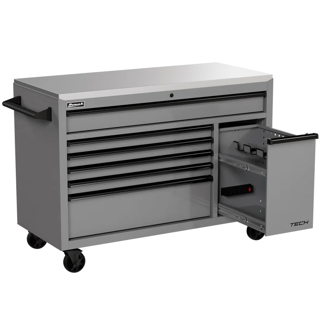 Homak Manufacturing Homak 54" TECH Workstation w/Power Tool Drawer and Stainless Steel Top