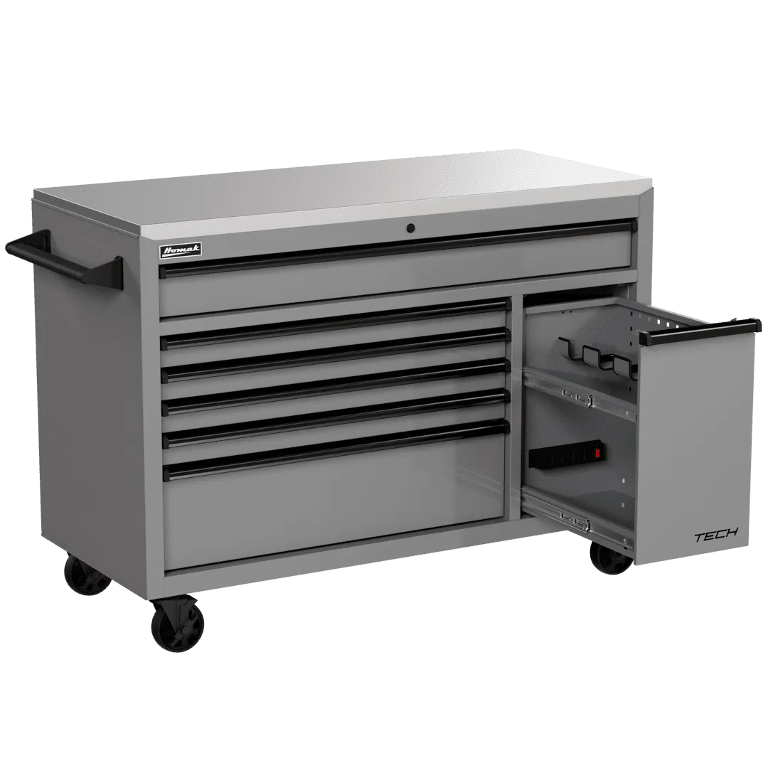 Homak Manufacturing Homak 54" TECH Workstation w/Power Tool Drawer and Stainless Steel Top