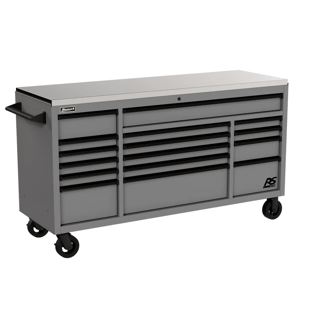 Homak Manufacturing 72 Inch RS Pro Roller Cabinet Stainless Steel Top