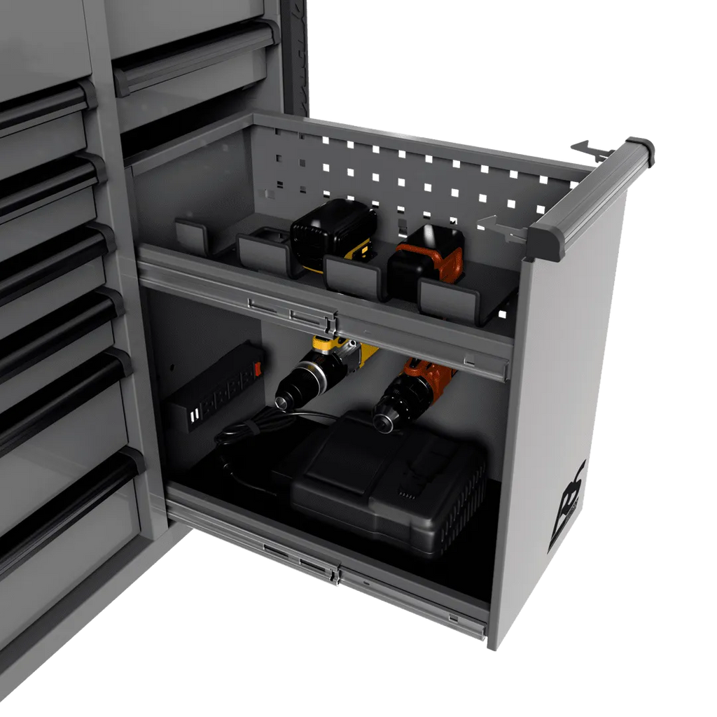 Homak Manufacturing 44" 8-Drawer Service Cart w/power Tool Holder Drawer