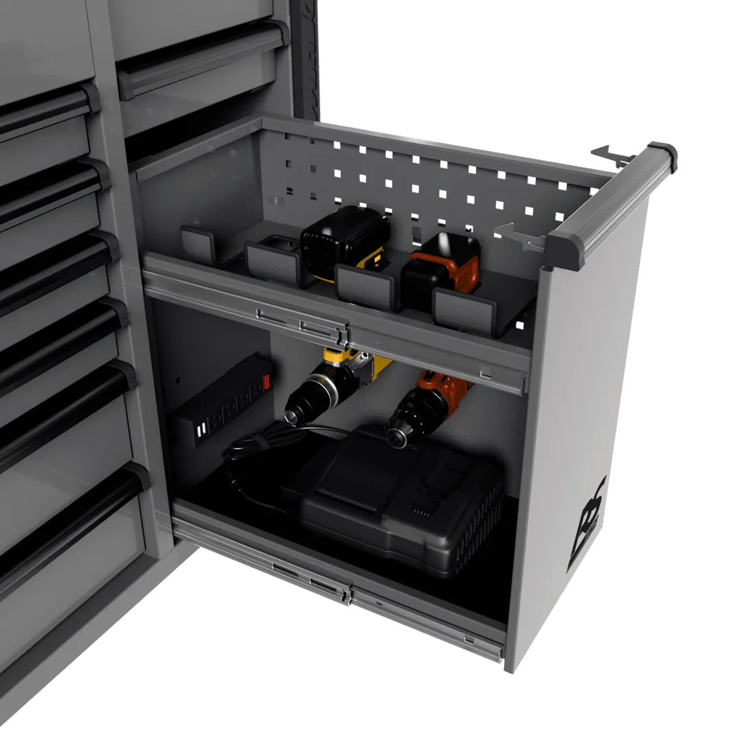 Homak Manufacturing 44" 8-Drawer Service Cart w/power Tool Holder Drawer