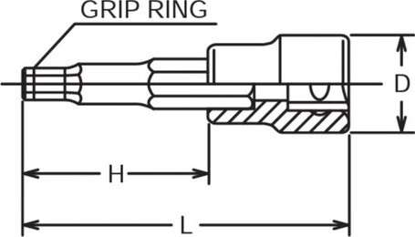 3/8 Sq. Dr. Bit Socket set 3mm-12mm Hex Length 200mm 8 pieces