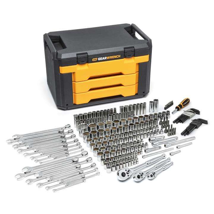 GearWrench 239pc  Mechanics Tool Set in 3 Drawer Storage Box Main image