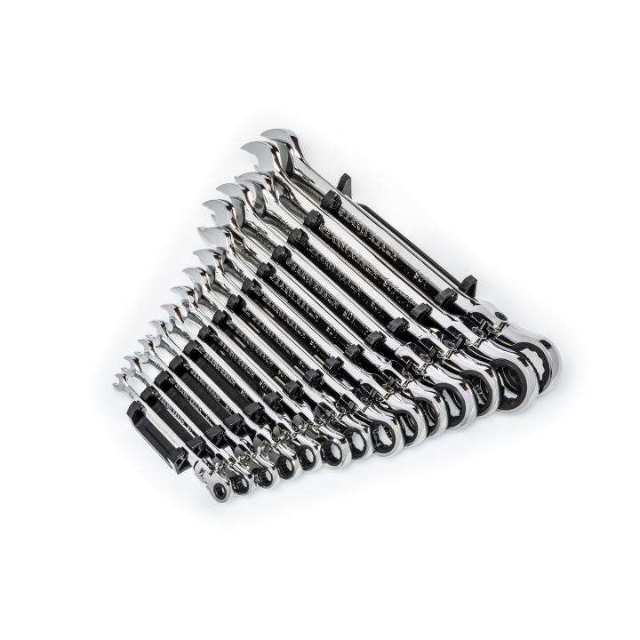 GearWrench 14 Pc 90T 12 PT SAE Flex Combi Ratchet Wrench Set