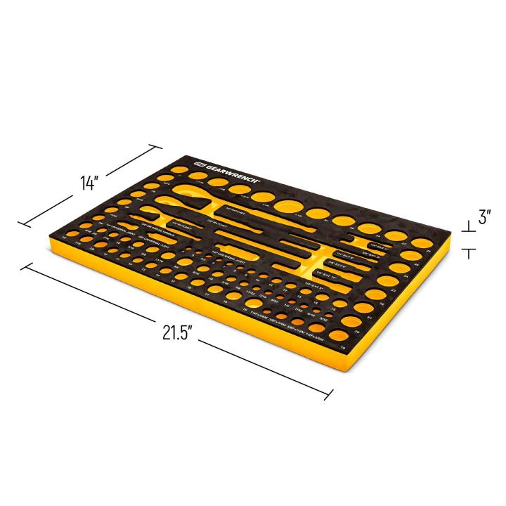 83 Pc. 1/4", 3/8", 1/2" 90-Tooth SAE/Metric Mechanics Tool Set with EVA Foam Tray