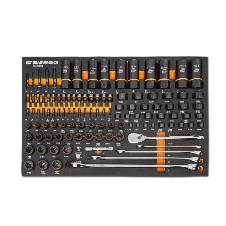 97 Piece 1/4”, 3/8”, 1/2” Drive Bolt Biter™ Mechanics Tool Set in Foam Storage Tray Main image