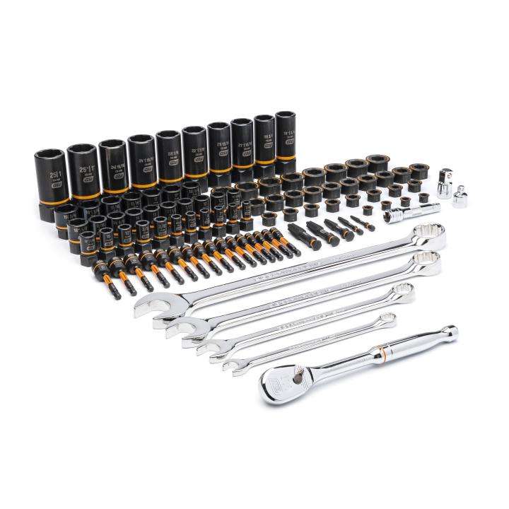97 Piece 1/4”, 3/8”, 1/2” Drive Bolt Biter™ Mechanics Tool Set in Foam Storage Tray