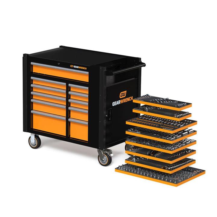 GearWrench 614 Piece MEGAMOD Master Mechanics Hand Tool Set with Modular Foam Trays and Mobile Work Station