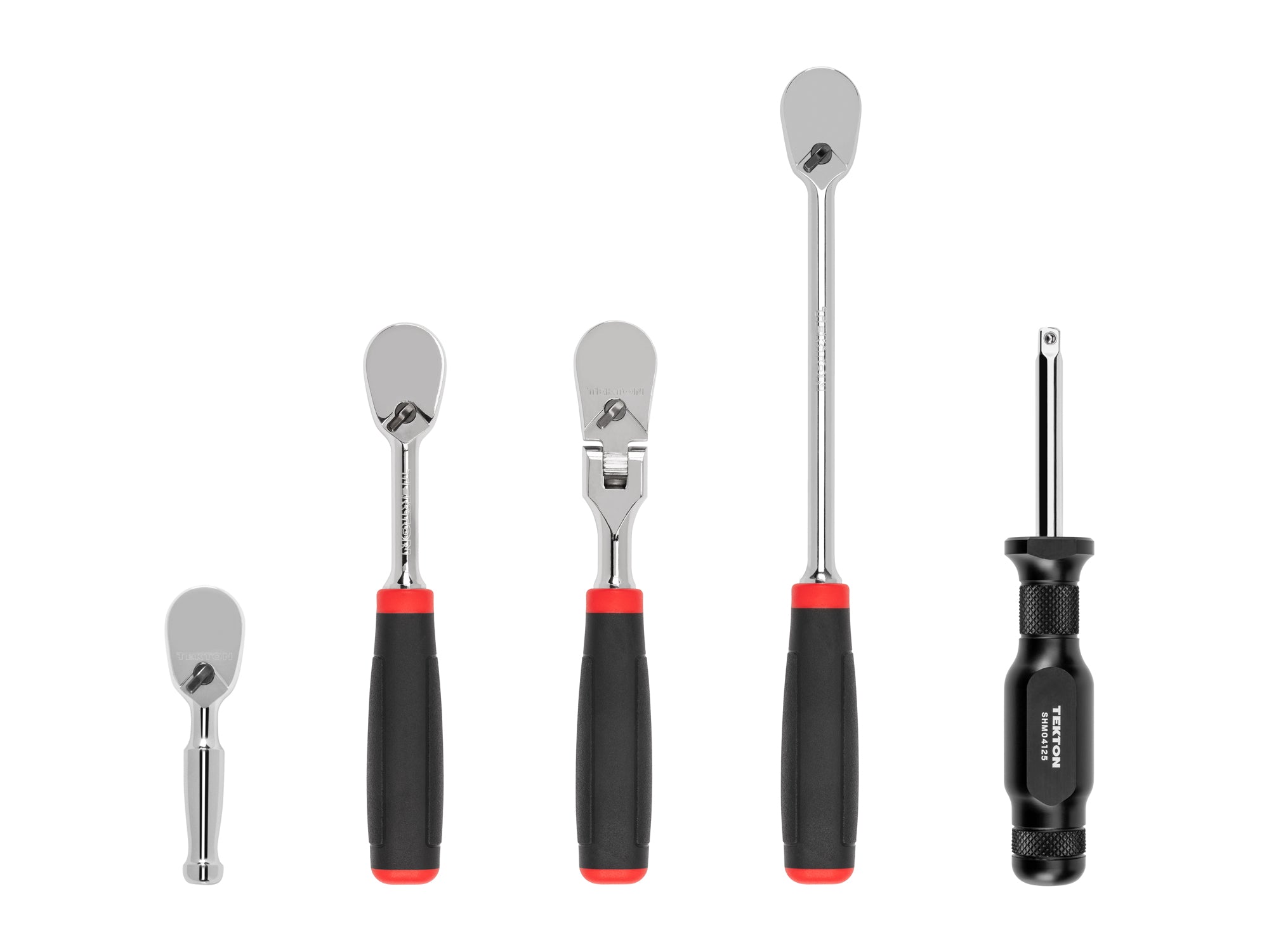 TEKTON 1/4 Inch Drive Comfort Grip Ratchet and Spinner Handle Set (5-Piece) | SDR99010