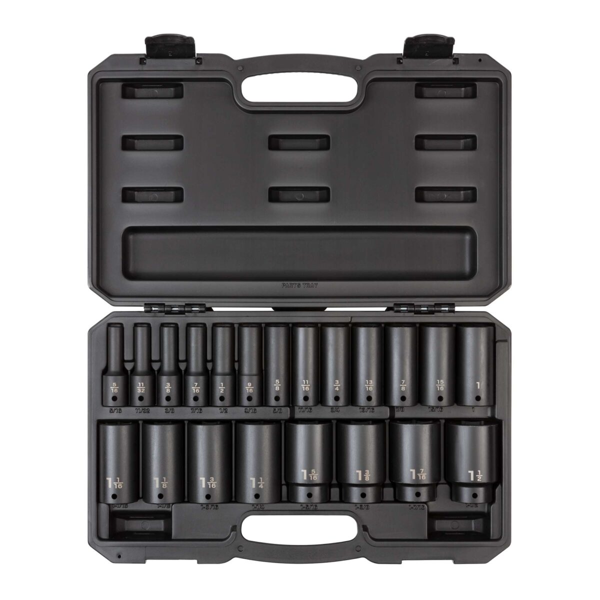 TEKTON 1/2 Inch Drive Deep 6-Point Impact Socket Set with Case, 21-Piece (5/16 - 1-1/2 in.) | SID92306 Main image