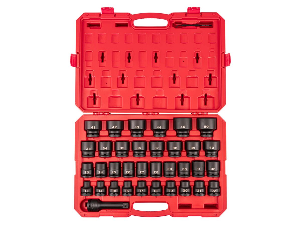 TEKTON 3/4 Inch Drive 6-Point Impact Socket Set with Case, 36-Piece (13-50 mm) | SID93418 Main image