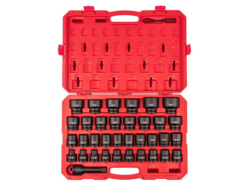 TEKTON 3/4 Inch Drive 6-Point Impact Socket Set with Case, 36-Piece (13-50 mm) | SID93418 Main image