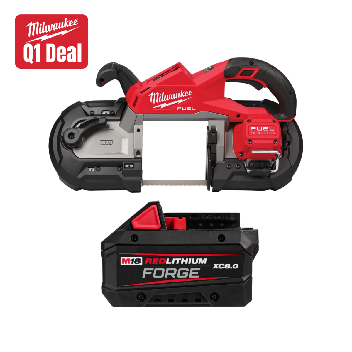 Milwaukee Tool M18 FUEL 18V Lithium-Ion Brushless Cordless Deep Cut Band Saw w/ FREE 8.0 Battery