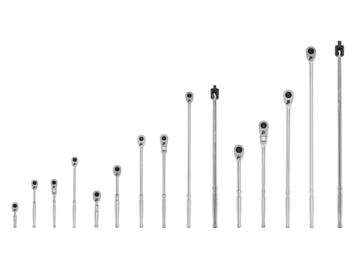 TEKTON 1/4, 3/8, 1/2 Inch Drive Quick-Release Ratchet and Breaker Bar Set (15-Piece) | SDR99902 Main image