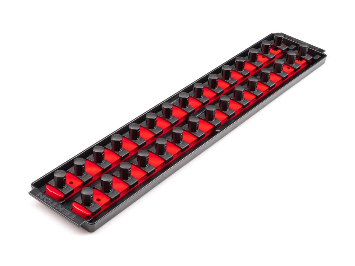 TEKTON 1/2 Inch Drive 2-Rail Socket Organizer Set, Red (30-Tool) | OST23130 Main image