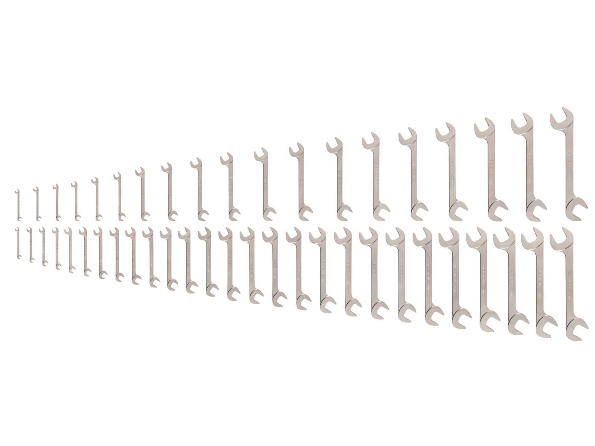 TEKTON Angle Head Open End Wrench Set, 46-Piece (1/4 - 1-1/4 in., 6-32 mm) | WAE93003 Main image
