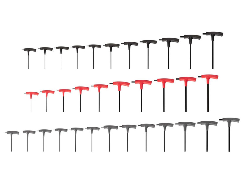 TEKTON Flat End Hex and Star T-Handle Key Set, 34-Piece (5/64-3/8 in., 2-10 mm, T6-T50) | KEY90002 Main image