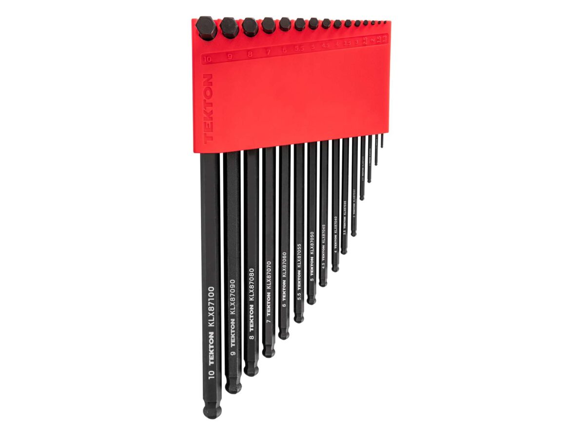 TEKTON Short Arm Ball End Hex L-Key Set with Holder, 15-Piece (1.3-10 mm) | KLX91213 Main image