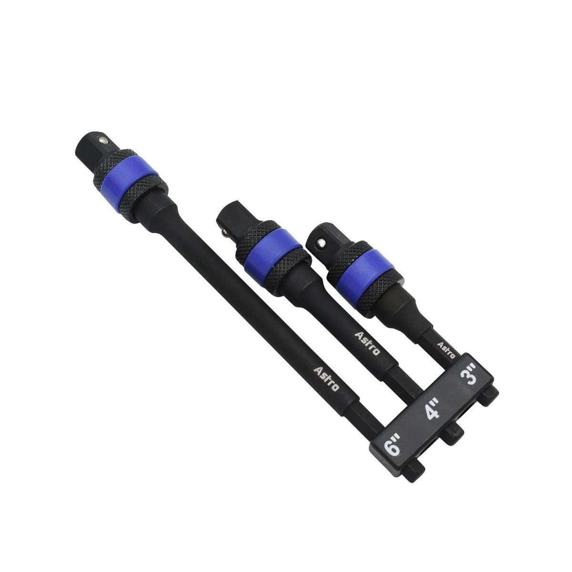 Astro Pneumatic 3pc Locking 1/4" Drive Hex Shank Impact Adapter Extension Set Main image