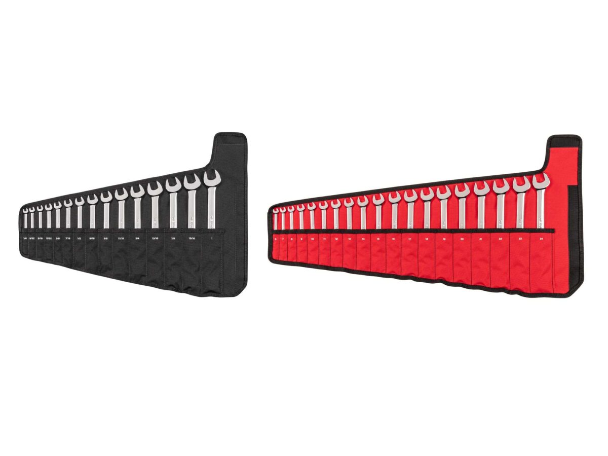 TEKTON Combination Wrench Set with Pouches, 34-Piece (1/4-1 in., 6-24 mm) | WCB94302
