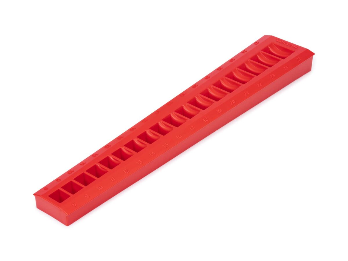 TEKTON 18-Tool 3/8 Inch Drive Flare Nut Crowfoot Wrench Organizer Rack, Red (8-27 mm) | ORG25218 Main image