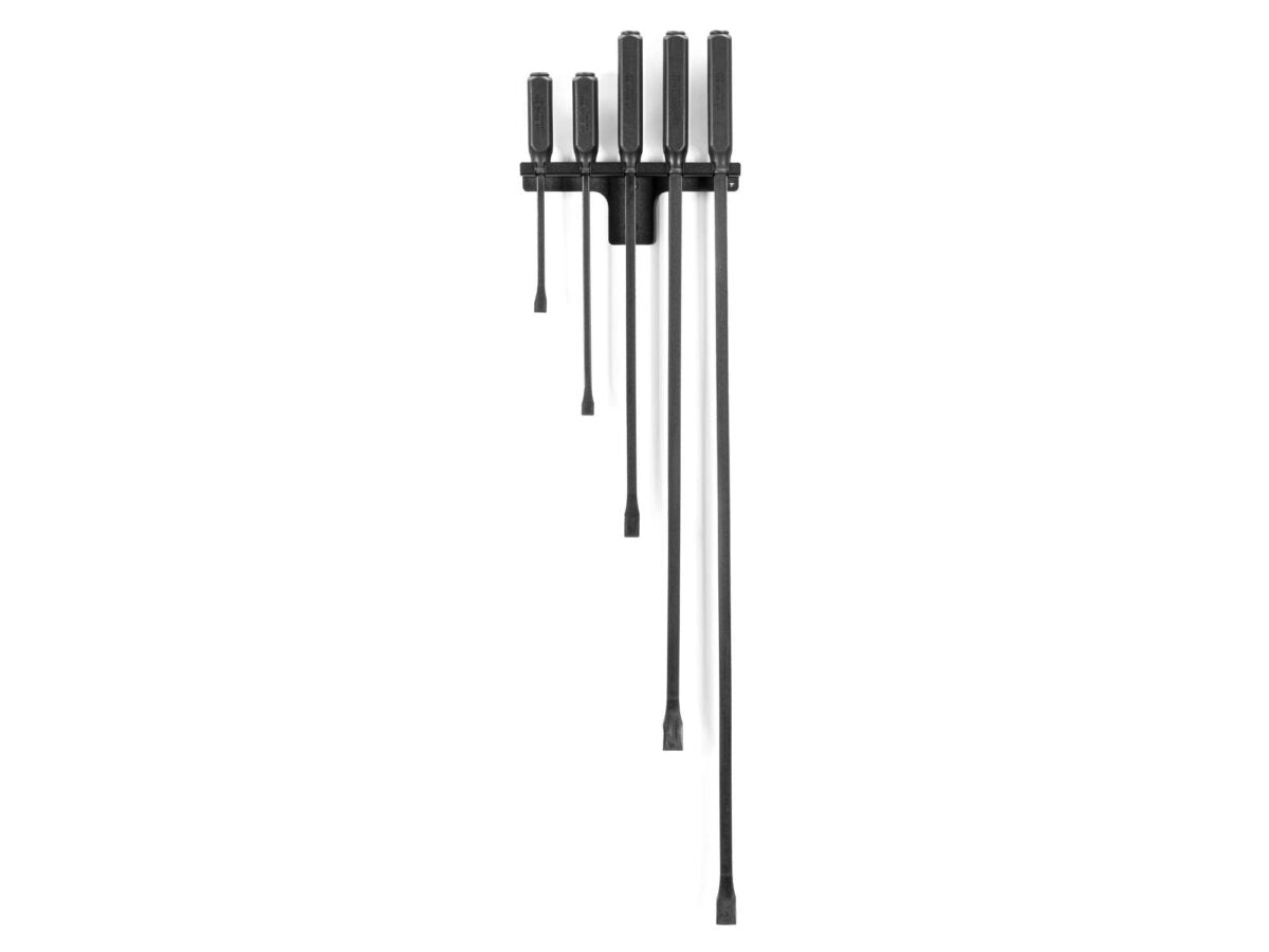 TEKTON Angled End Handled Pry Bar Set with Wall Hanger, 5-Piece (12, 17, 25, 36, 45 in.) | LSQ96504