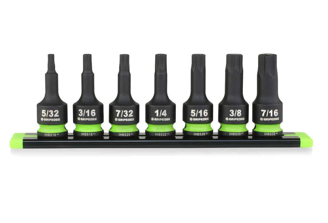 7-PC 3/8'' Dr Short SAE Impact RPT Hex Driver Set