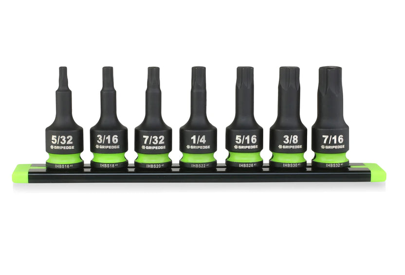 7-PC 3/8'' Dr Short SAE Impact RPT Hex Driver Set Main image