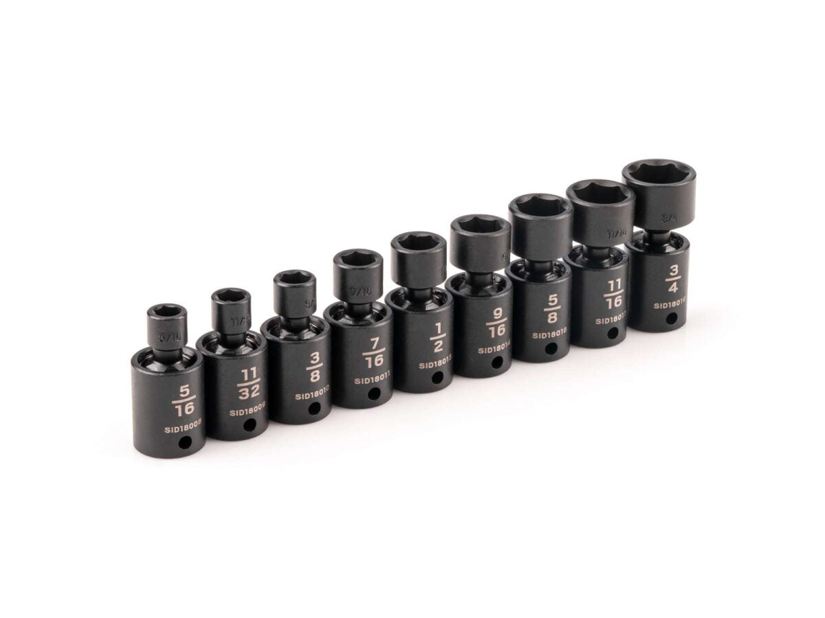 TEKTON 3/8 Inch Drive 6-Point Universal Joint Impact Socket Set, 9-Piece (5/16-3/4 in.) | SID97000 Main image
