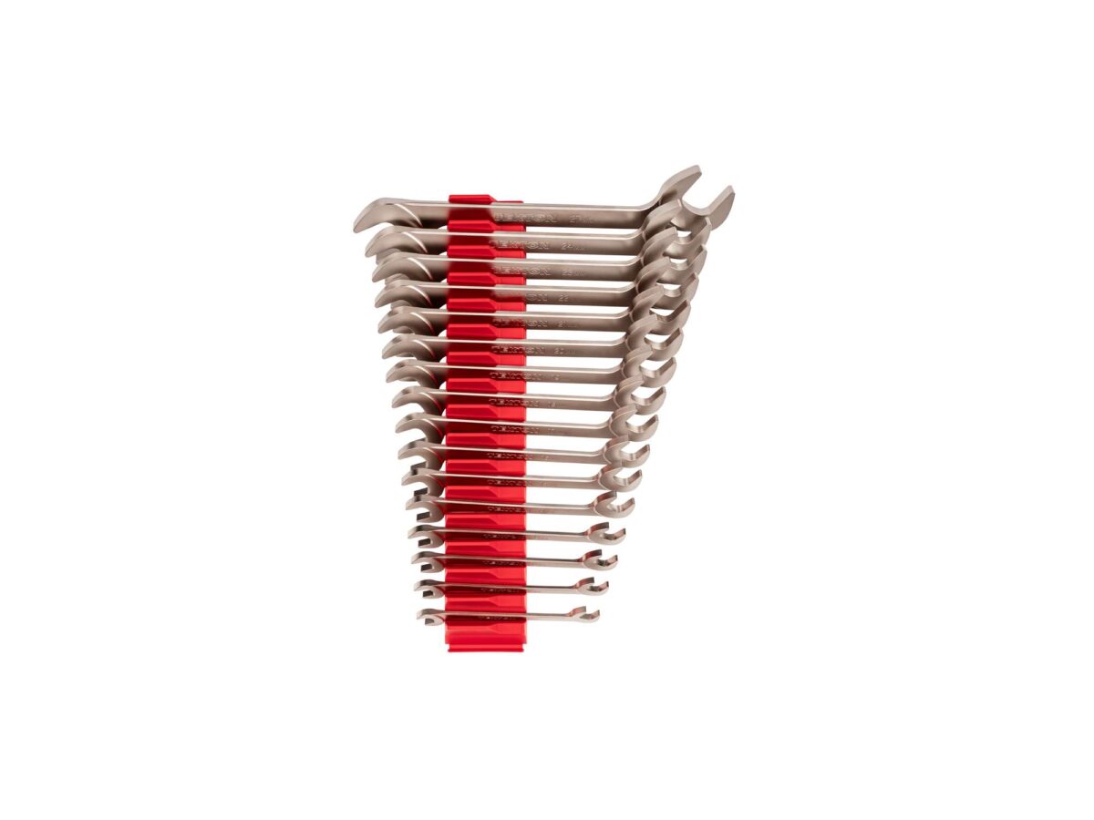 TEKTON Angle Head Open End Wrench Set with Modular Organizers, 16-Piece (10-27 mm) | WAE92502
