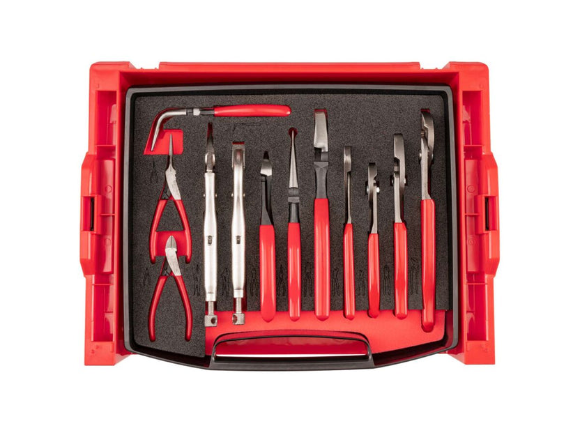 TEKTON Gripping, Cutting, and Locking Pliers Set with Open Top Drawer and Rack (12-Piece) | OLB94501 Main image