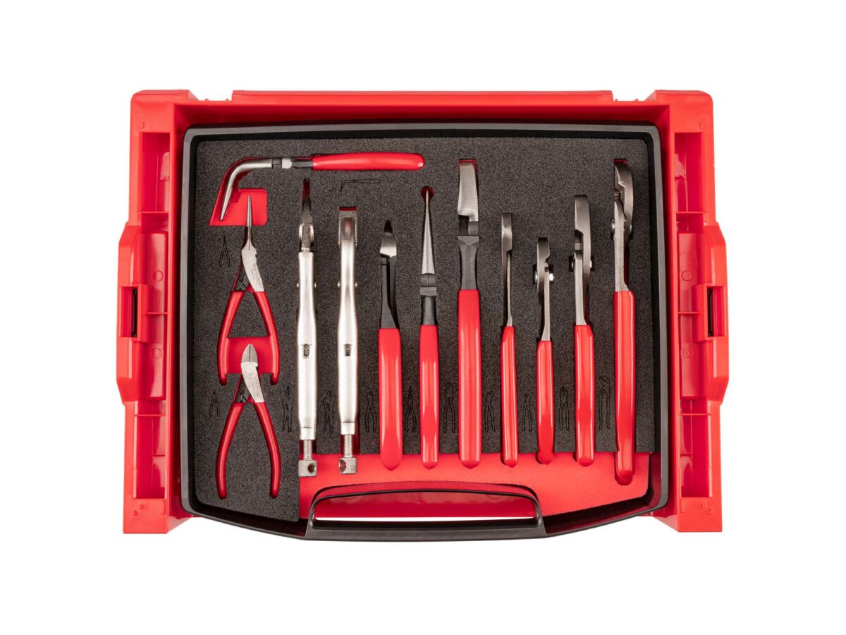 TEKTON Gripping, Cutting, and Locking Pliers Set with Open Top Drawer and Rack (12-Piece) | OLB94501