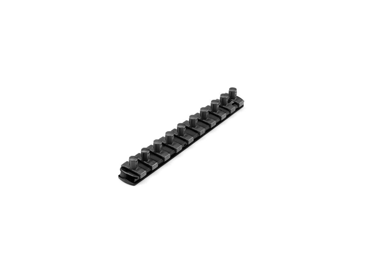 TEKTON 3/8 Inch Drive x 8 Inch Socket Rail, 10 Clips (Black) | OSR11210