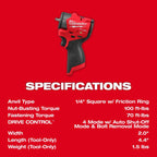 M12 FUEL™ 1/4" Subcompact Impact Wrench