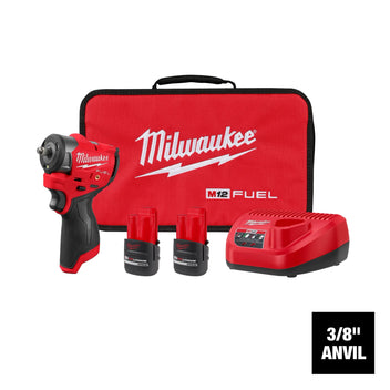 Milwaukee Tool M12 FUEL 3/8 Inch Subcompact Impact Wrench 2 Battery Kit