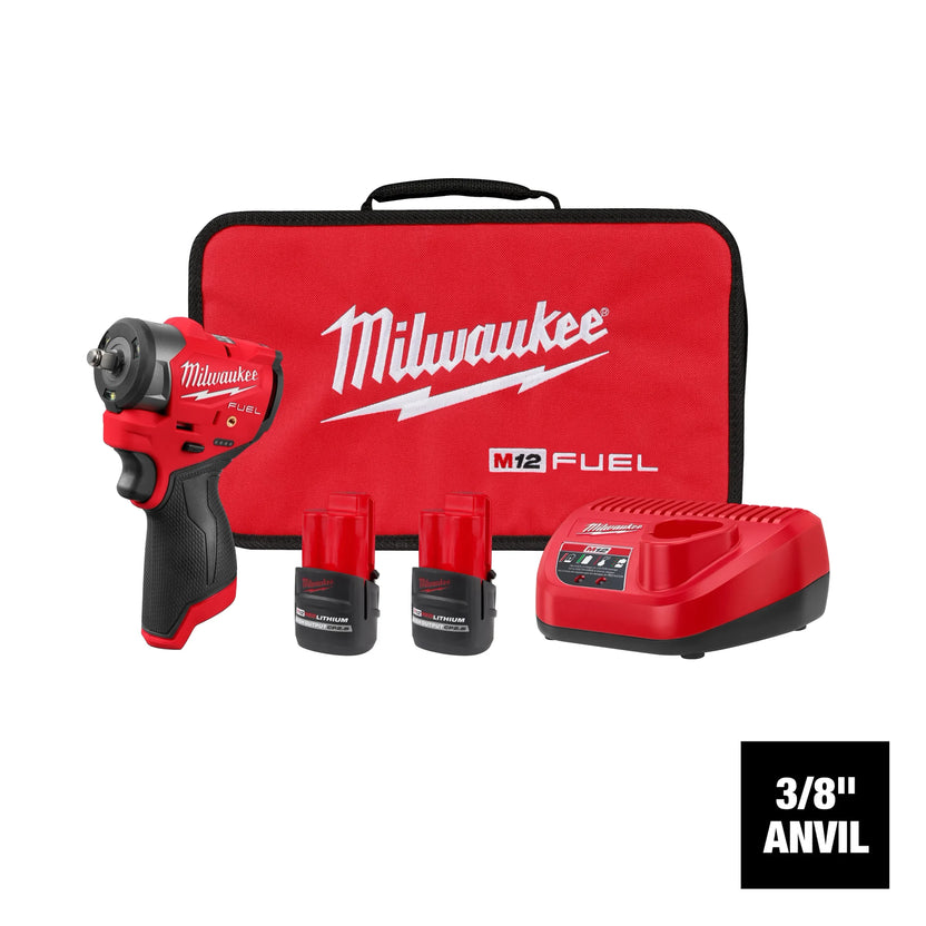 Milwaukee Tool M12 FUEL 3/8 Inch Subcompact Impact Wrench 2 Battery Kit Main image
